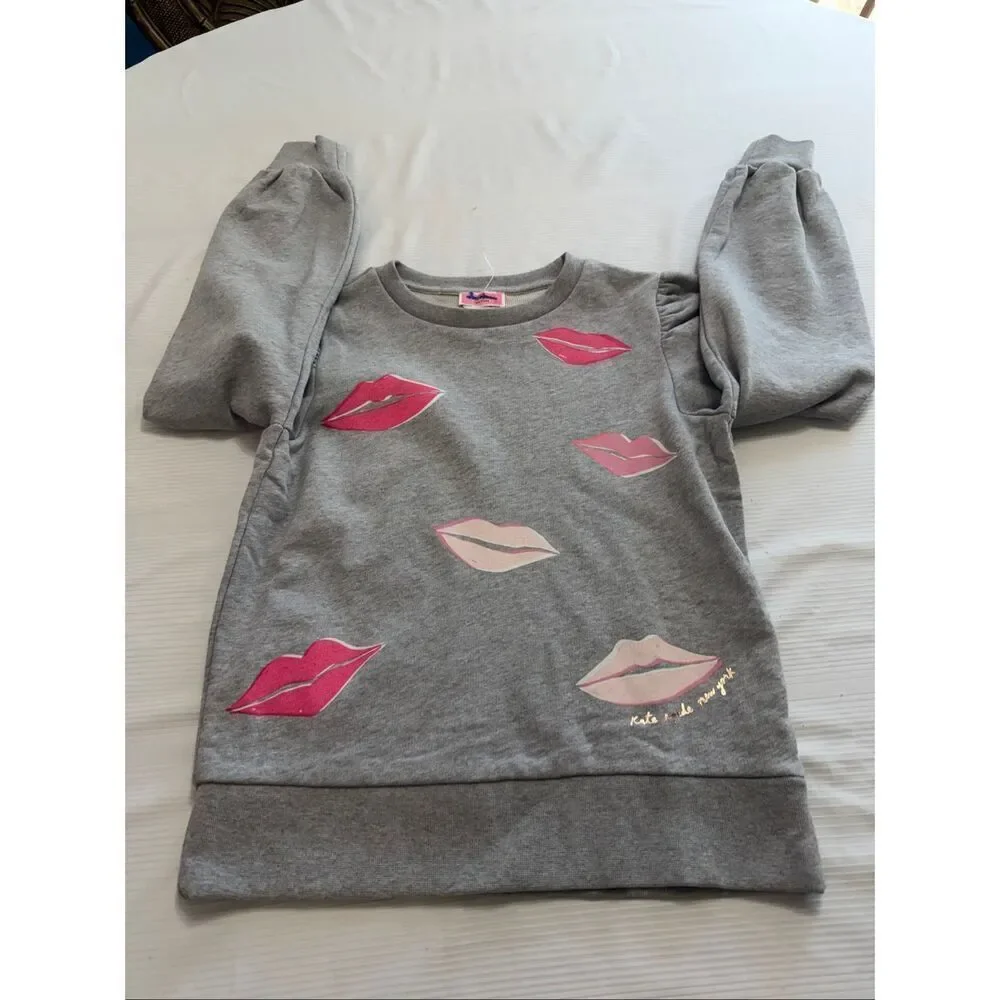 Kate Spade Lips Sweatshirt Size XXS New